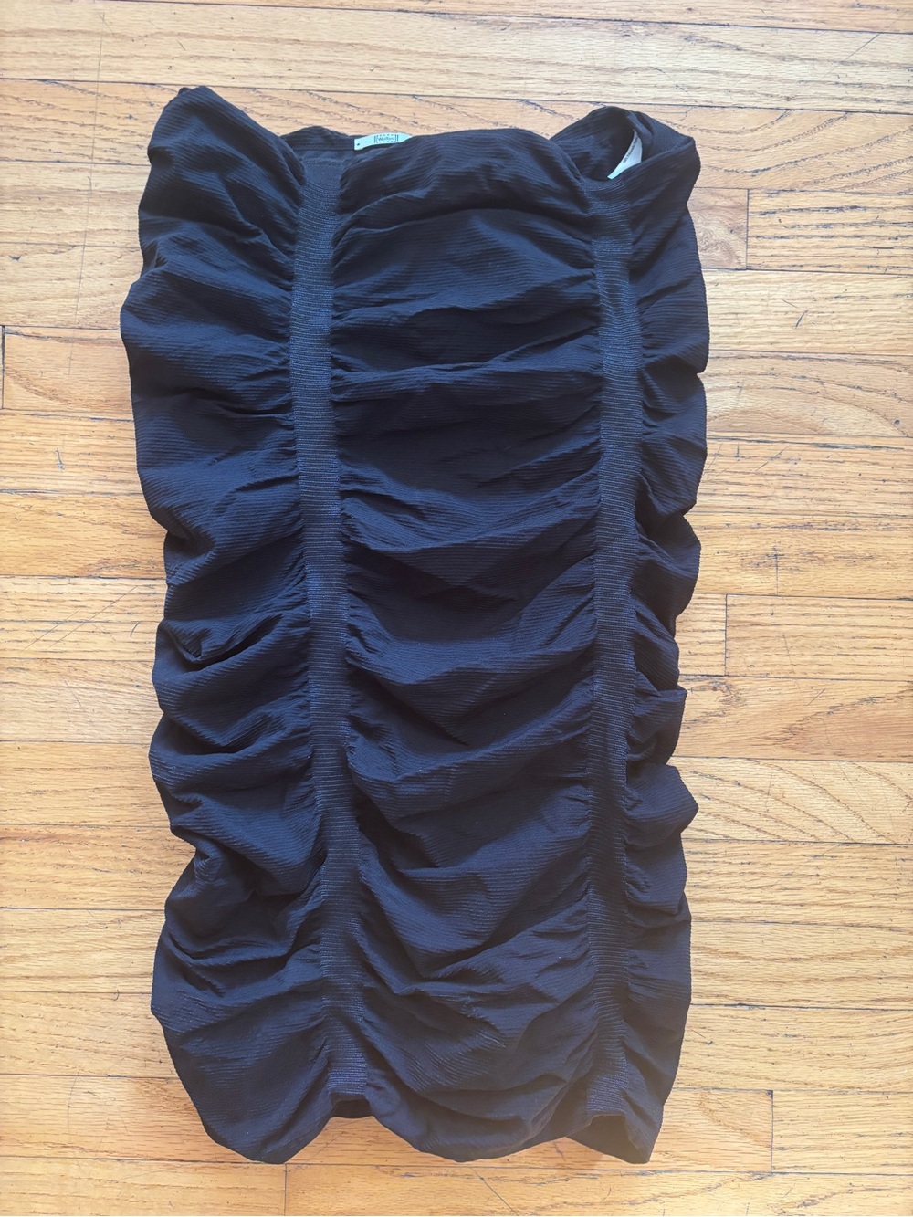 Wolford Black Gathered Ruched Skirt Avant Garde Stretch Bodycon